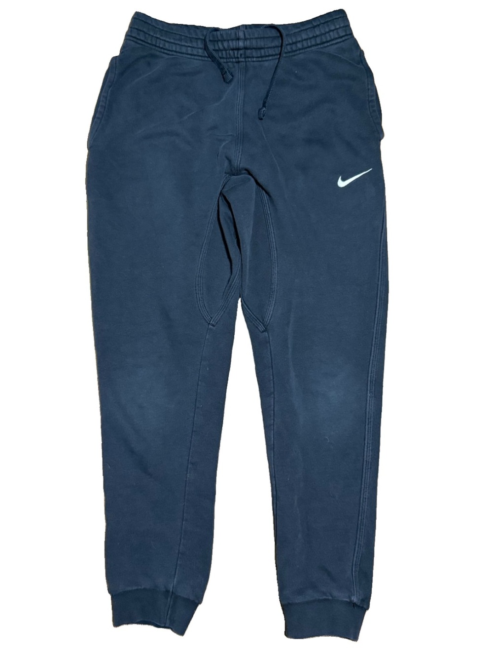 Nike Pants Mens S Black Fleece Joggers Sweatpants Drawstring Logo Athletic